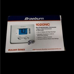 BRAND NEW BRAEBURN 1020NC NON PROGRAMMABLE SINGLE STAGE THERMOSTAT